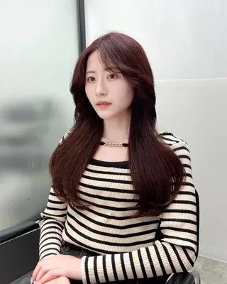 ロング 韓国レイヤーカット 髪質改善▫️水野有真のヘアスタイル