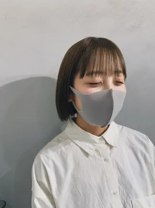 ショート カラー ヘアアレンジ ボブパーマコテ巻き風 パーマNo1深江秀平のヘアスタイル