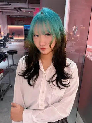 セミロング レイヤー/エクステ/ カラー/MAHIROのヘアスタイル