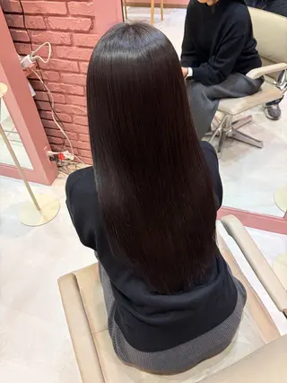 ロング 赤味消しくすみカラー 💕髪質改善/梅田のヘアスタイル