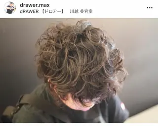 ミディアム パーマ メンズ キッズ 矢島 真樹のヘアスタイル