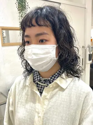 ミディアム パーマ 髪質改善 縮毛矯正/ レイヤー/銀座/本木のヘアスタイル