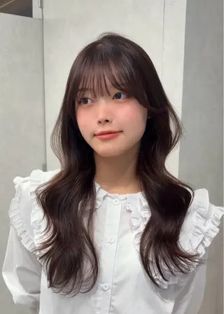セミロング 結べるレイヤーカット /カラー/あさかのヘアスタイル