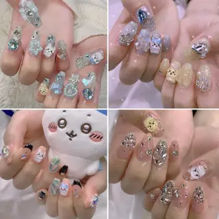 ネイル 渋谷／チップ長さ出し 👑アプレgel-xのネイルデザイン