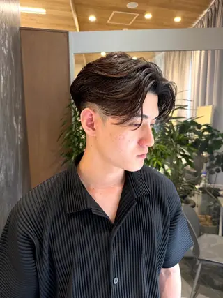ミディアム パーマ メンズ 💈原宿指名No.1 センターパート💈のヘアスタイル