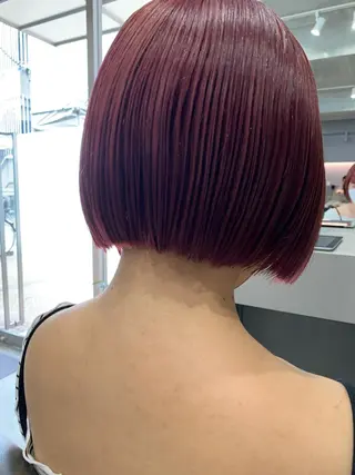 ショート カラー ボブパーマコテ巻き風 パーマNo1深江秀平のヘアスタイル