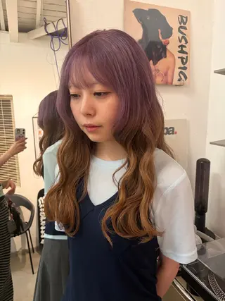 カラー キラ/縮毛矯正 /透け感カラーのヘアスタイル