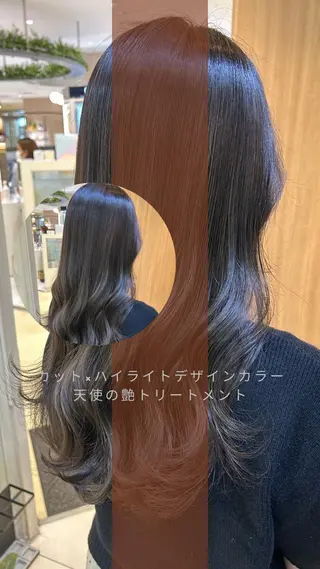 セミロング カラー 縮毛矯正/髪質改善/ 艶髪ササキナツミのヘアスタイル
