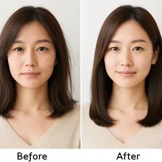 セミロング KASHI|顔まわり ×艶髪プロデューサーのヘアスタイル
