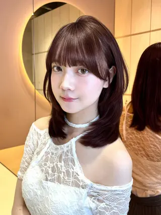 ミディアム 大宮ミディアムレイヤ ー🍒🌙Kaoriのヘアスタイル