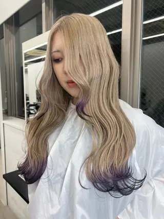ロング LINOET名古屋 ブリーチ/ハイトーンのヘアスタイル
