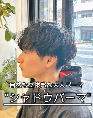 ショート パーマ メンズ calna by ELMO  上ノ井のヘアスタイル