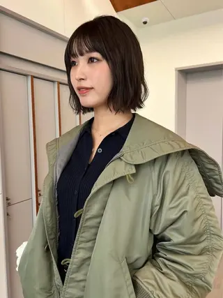 ショート 顔まわりカット/透け カラー/Memi🎀のヘアスタイル
