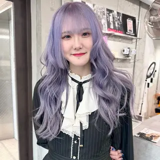 ロング カラー ヘアアレンジ TAKUMAブリーチ /デザインカラーのヘアスタイル