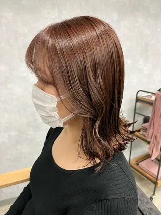 ミディアム カラー 今話題の艶髪矯正 美艶カラー/FUKAのヘアスタイル