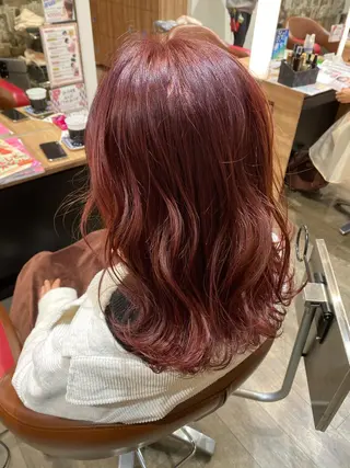 ミディアム カラー 髪質改善カラー韓国風 レイヤーtudaのヘアスタイル