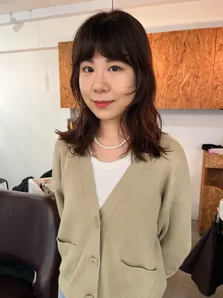 ミディアム 暖色/パーマ 🌼クニトウメイのヘアスタイル
