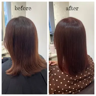 ミディアム カラー PutiLuca 浅川のヘアスタイル