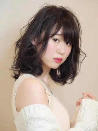 ミディアム カラー ヘアアレンジ 坂本 直樹のヘアスタイル