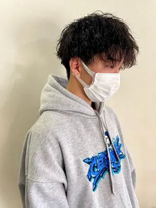 ショート パーマ メンズ 髪質改善・ボブ・ ショート 丸毛一輝のヘアスタイル