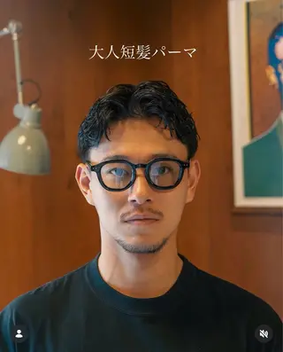 パーマ メンズ メンズショート タチカワユウキのヘアスタイル