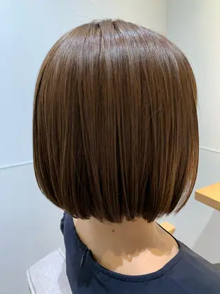 ショート 透明感カラー ボブ/ 直感カラー診断のヘアスタイル