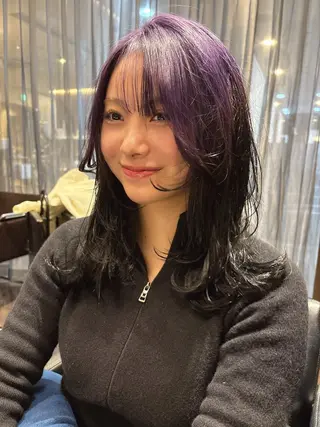 ミディアム 人気サロン縮毛矯正 ボブカットカラーのヘアスタイル