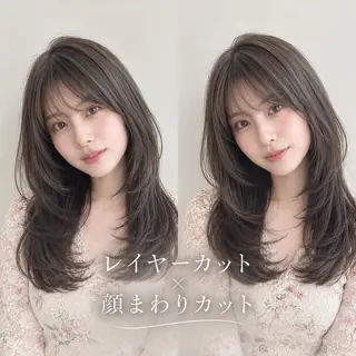 セミロング レイヤー×顔周り/ 髪質改善/川上京香のヘアスタイル