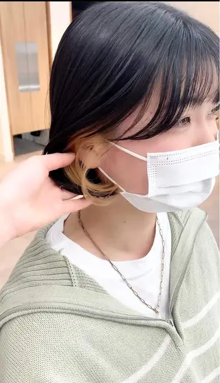 ミディアム カラー パーマ ヘアアレンジ メンズ キッズ ネイル マツエク・マツパ アイブロウ 似合せレイヤー/ 柔らか透明感カラーのヘアスタイル