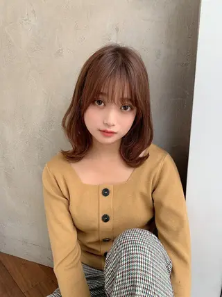ミディアム カラー 銀座✨レイヤーカット 顔まわり/坂本亜裟海のヘアスタイル