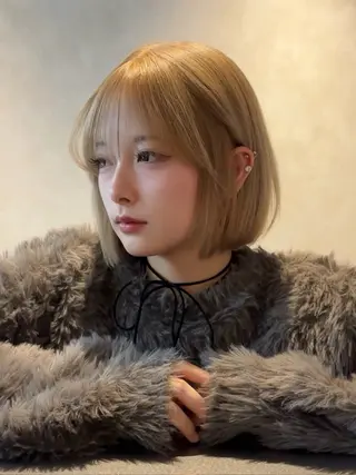 カラー けいし🐬ボブ 美髪縮毛矯正のヘアスタイル