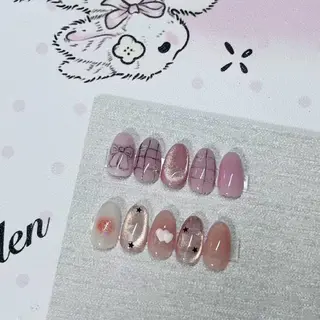 ネイル ネイル💕& まつ毛パーマのネイルデザイン