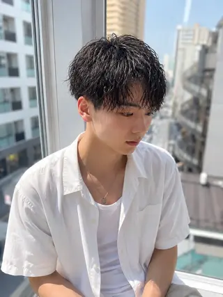 ショート パーマ 🔥メンズ特化方🔥 似合わせ💈三宅悠斗のヘアスタイル