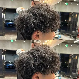 ミディアム 【明大前フェード/ メンズパーマ/岳】のヘアスタイル