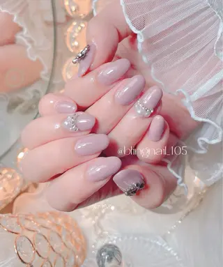 ネイル 24時まで❤︎韓国、 ワンホンネイルのネイルデザイン