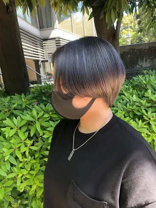 ショート カラー 銀座/ハイトーン/ hayaka 🖤のヘアスタイル