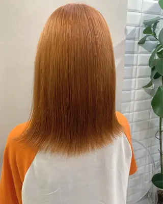セミロング カラー hubhair レイヤー/透明感のヘアスタイル