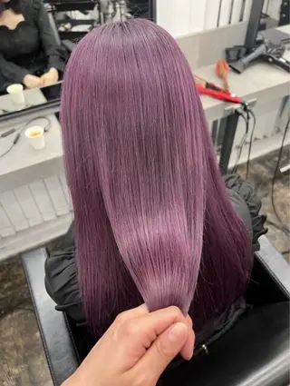 ロング カラー 新宿💜ブリーチ 🩷HIKARUのヘアスタイル