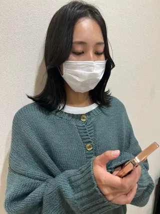 ミディアム カラー 外国人対応 佐久間のヘアスタイル