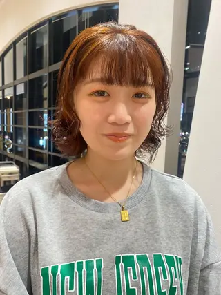 ショート カラー パーマ 増井 彩乃のヘアスタイル