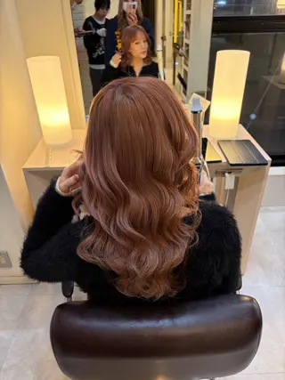 セミロング 🎀ноиокa🎀 レイヤー×暖色カラーのヘアスタイル