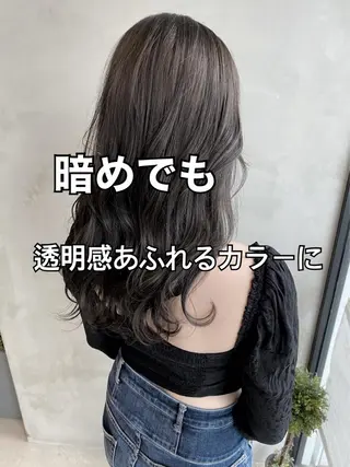 セミロング カラー ヘアアレンジ ネイル マツエク・マツパ 夜23時まで予約🉑 reverieあきらのヘアスタイル