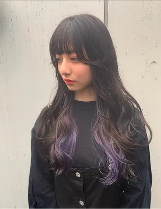 ロング カラー 韓国✖️網紅🖤 パーマYURIYAのヘアスタイル