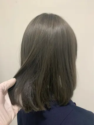セミロング カラー パーマ ヘアアレンジ ネイル マツエク・マツパ 韓国風ベージュ🤎 赤みなし🌿横浜🤎のヘアスタイル