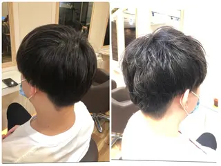 ショート パーマ メンズ 小顔カット前髪 顔周りカット林亮佑のヘアスタイル