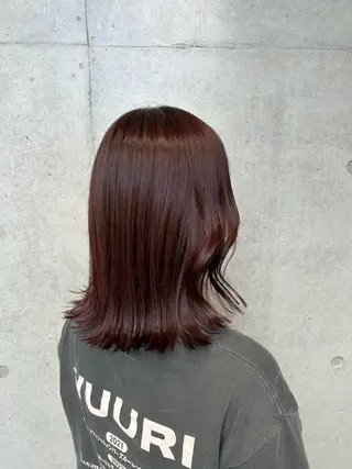 ミディアム カラー ヘアアレンジ ボブ艶モテカラー🫧 カリンのヘアスタイル