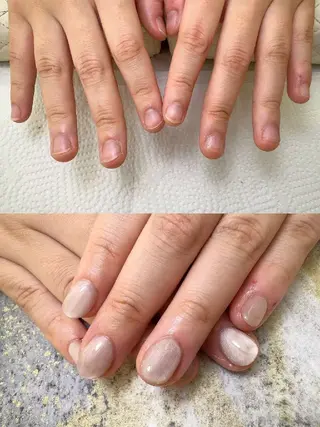 ネイル Natumiシンプル デザイン/深爪矯正のネイルデザイン