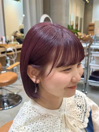 ミディアム カラー 暖色/ブリーチカラー 🍊 yu-na.のヘアスタイル