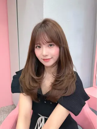 セミロング カラー 渋谷/韓国ヘア/ 顔まわり♡Ayakaのヘアスタイル