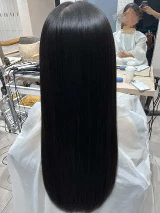 ロング カラー パーマ 縮毛矯正 / 透明感カラー首藤大翔のヘアスタイル